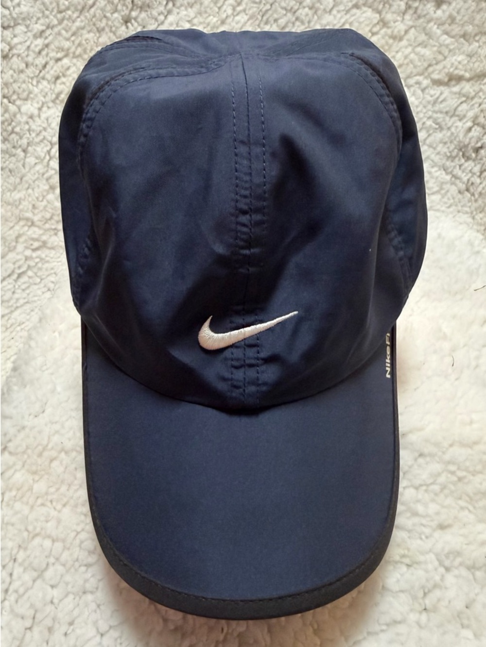Nike Featherlight Dri-Fit Hat Cap Strapback Navy/Black Swoosh Golf Tennis Run